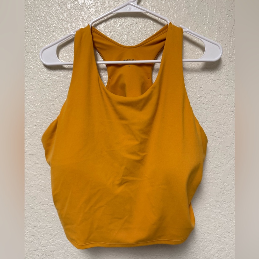 NWT ATHLETA Yellow Conscious Crop Tank Top Size 2X